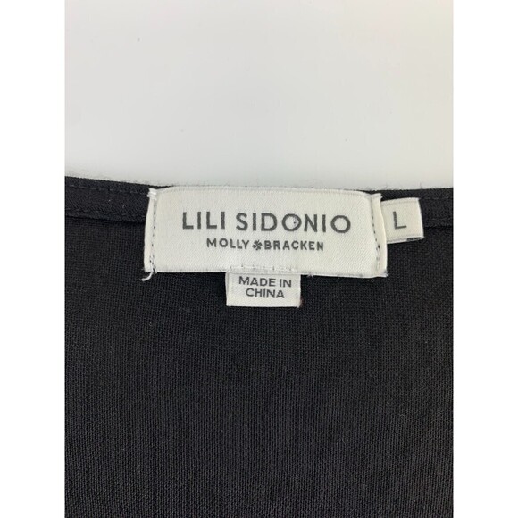 Lili Sidonio Molly Bracken Viscose Dress V-Neck Beaded Black Sleeveless Large - Picture 8 of 12